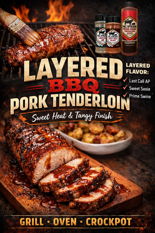 Layered BBQ Pork Tenderloin with Sweet Heat & Tangy Finish