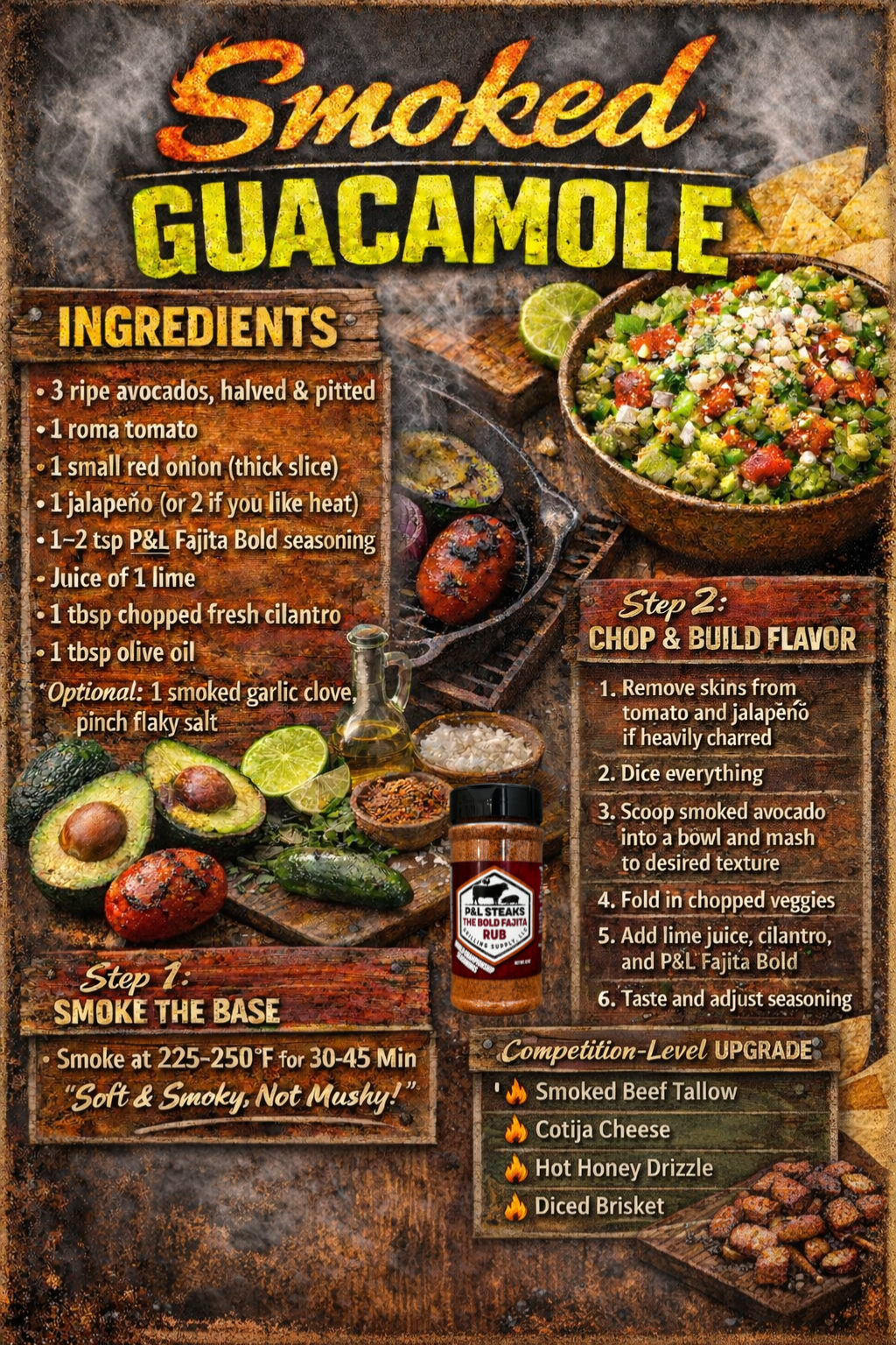 Smoked Guacamole Recipe | P&L Fajita Bold Seasoning | P&L Steaks