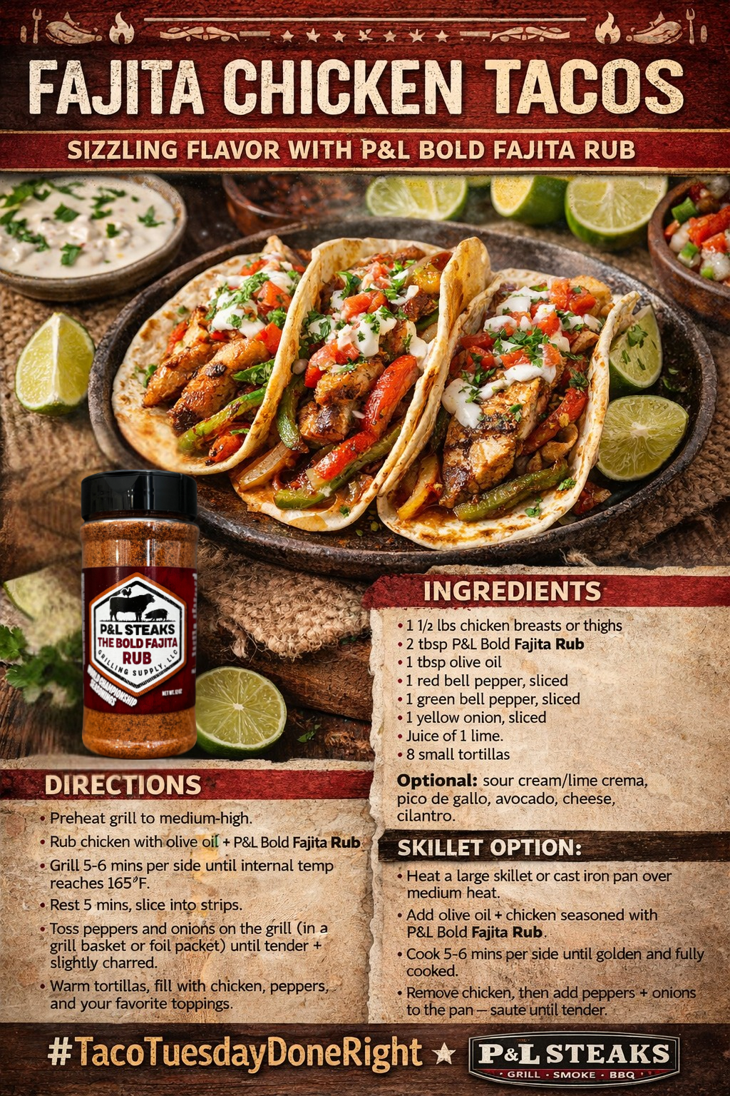 Bold Fajita Chicken Tacos