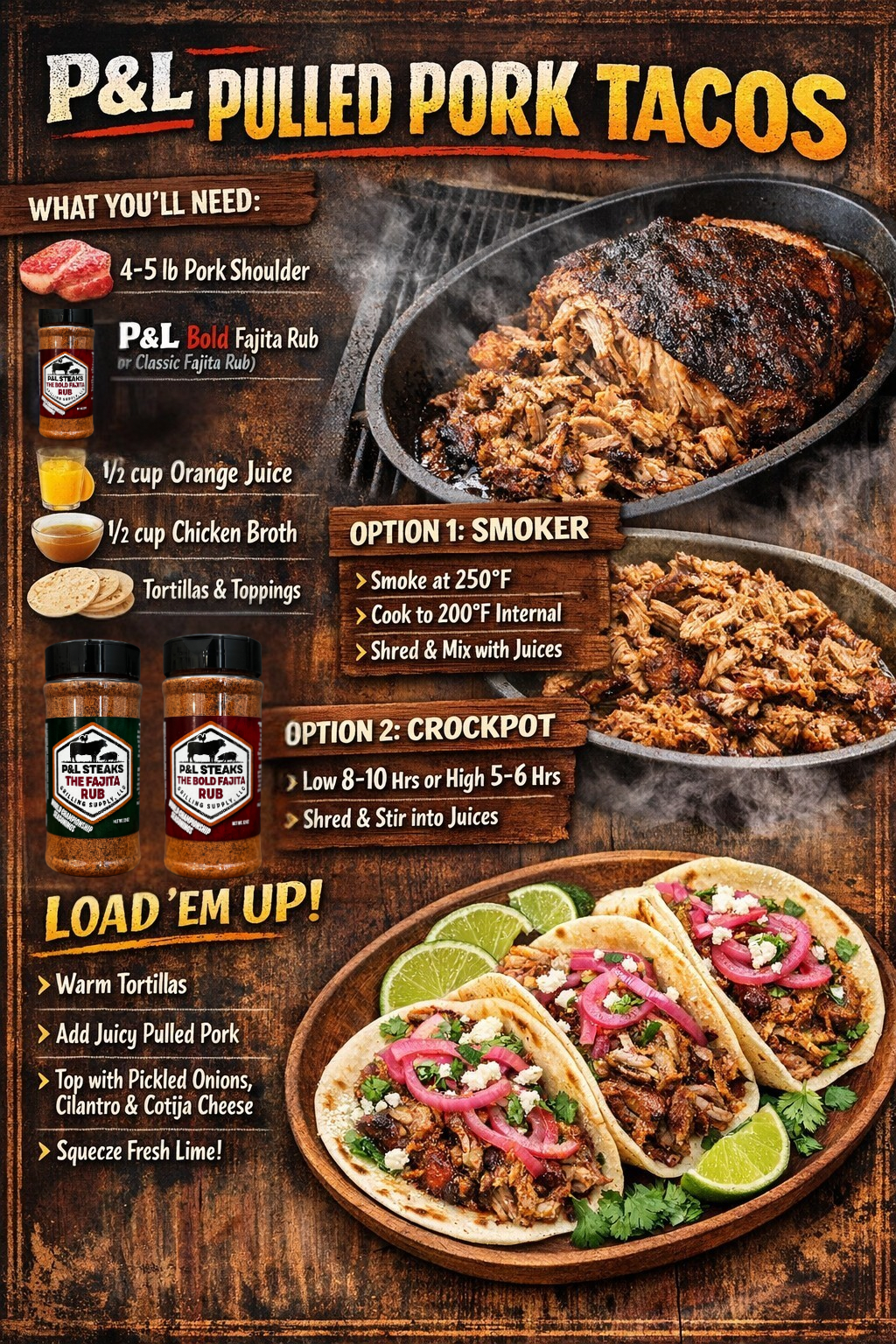 P&L Pulled Pork Tacos