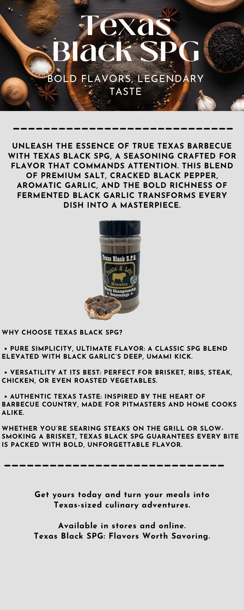 Texas Black, SPG
